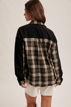 Karierte Cord-Hemdjacke – Ansicht 3