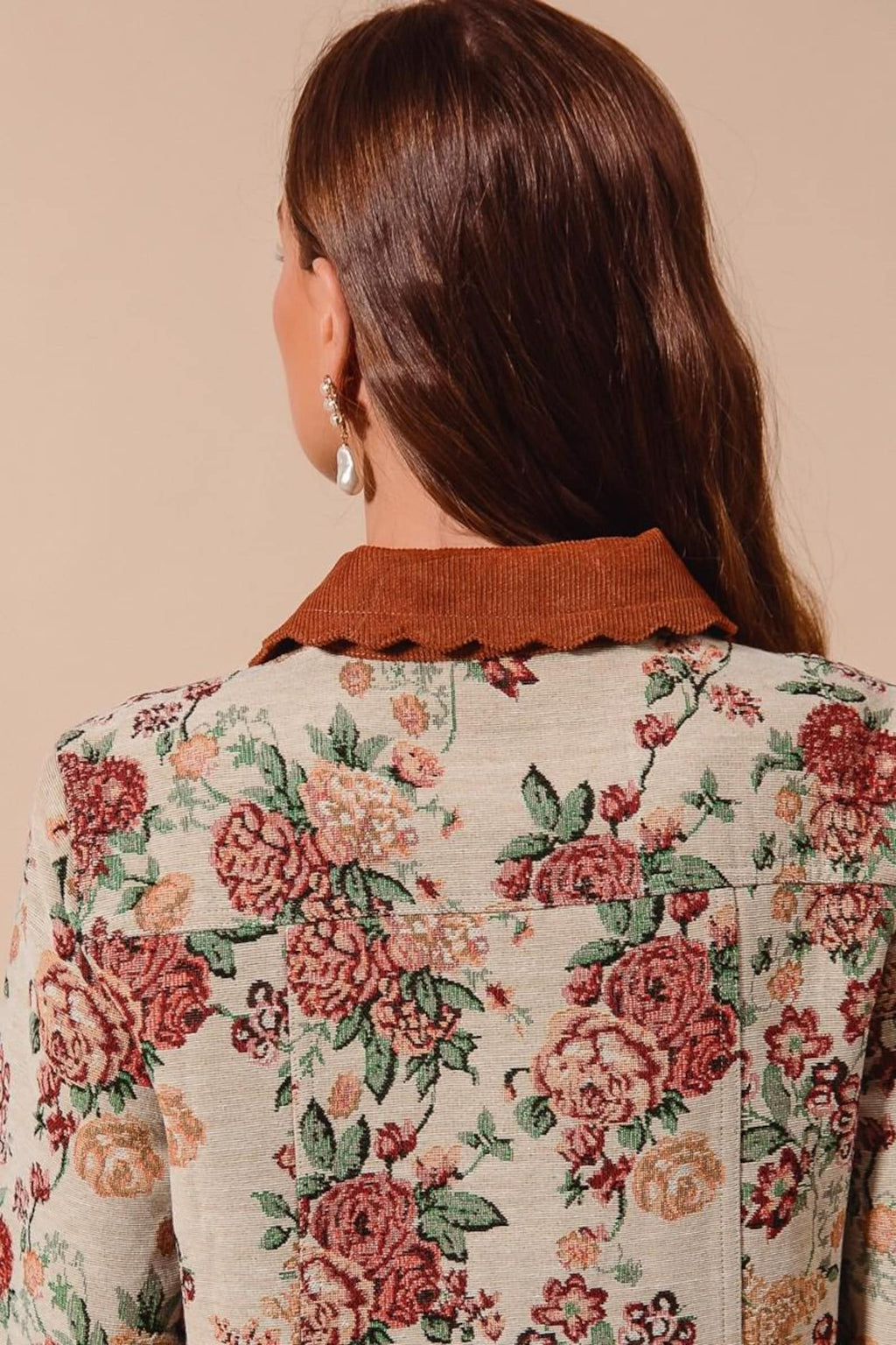 Jacquard-Jacke mit Cordkragen – Ansicht 2