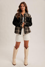 Karierte Cord-Hemdjacke – Ansicht 5