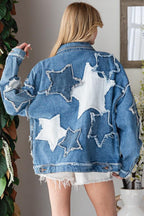 Oversize-Jeansjacke mit Stern-Patchwork – Ansicht 2