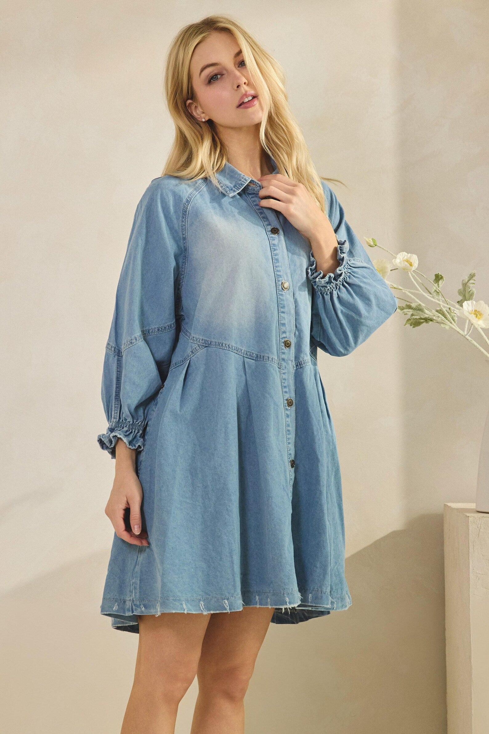 Jeans-Minikleid in A-Linie – Ansicht 5