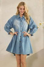 Jeans-Minikleid in A-Linie – Ansicht 3