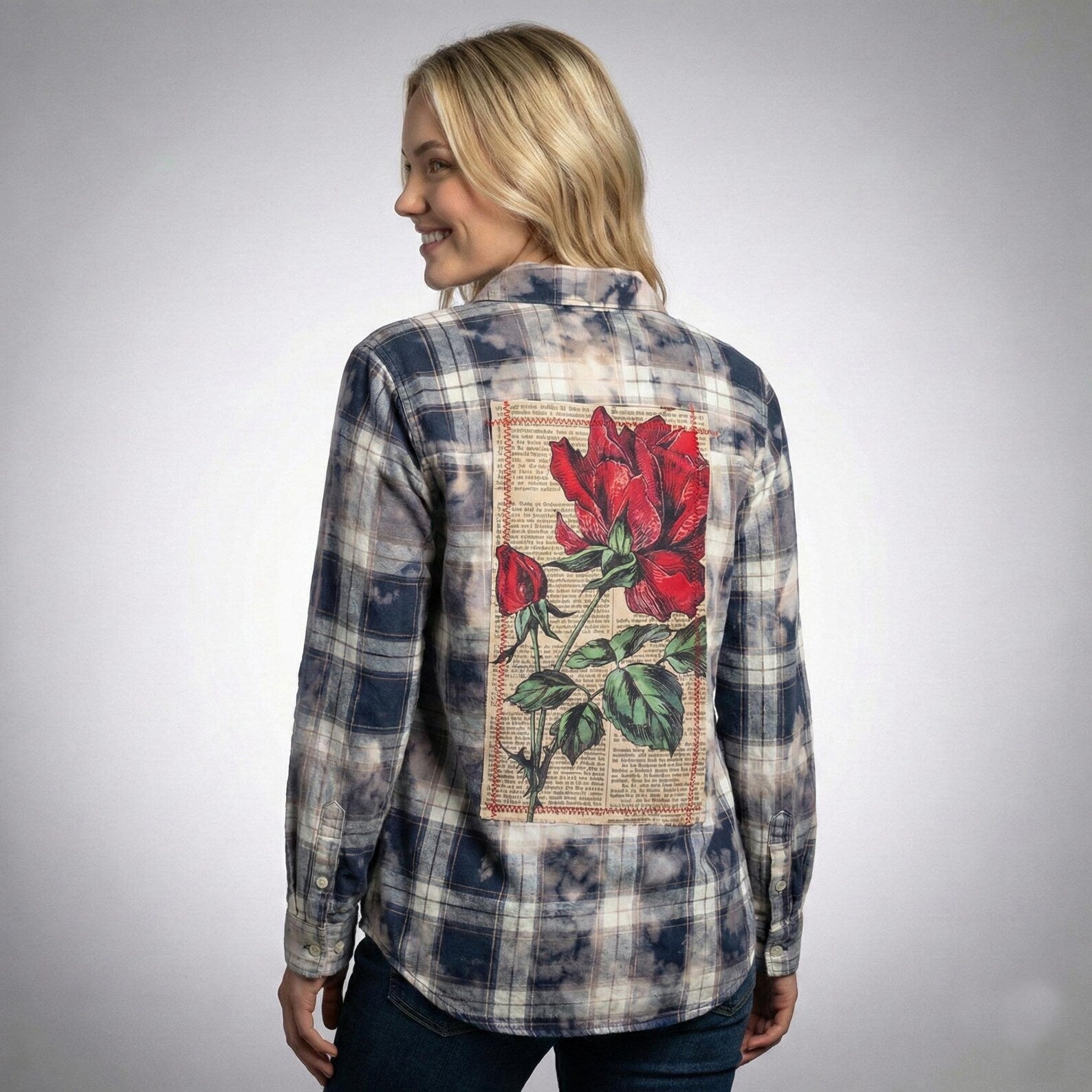 Karierte Bluse im Distressed-Look – Ansicht 2