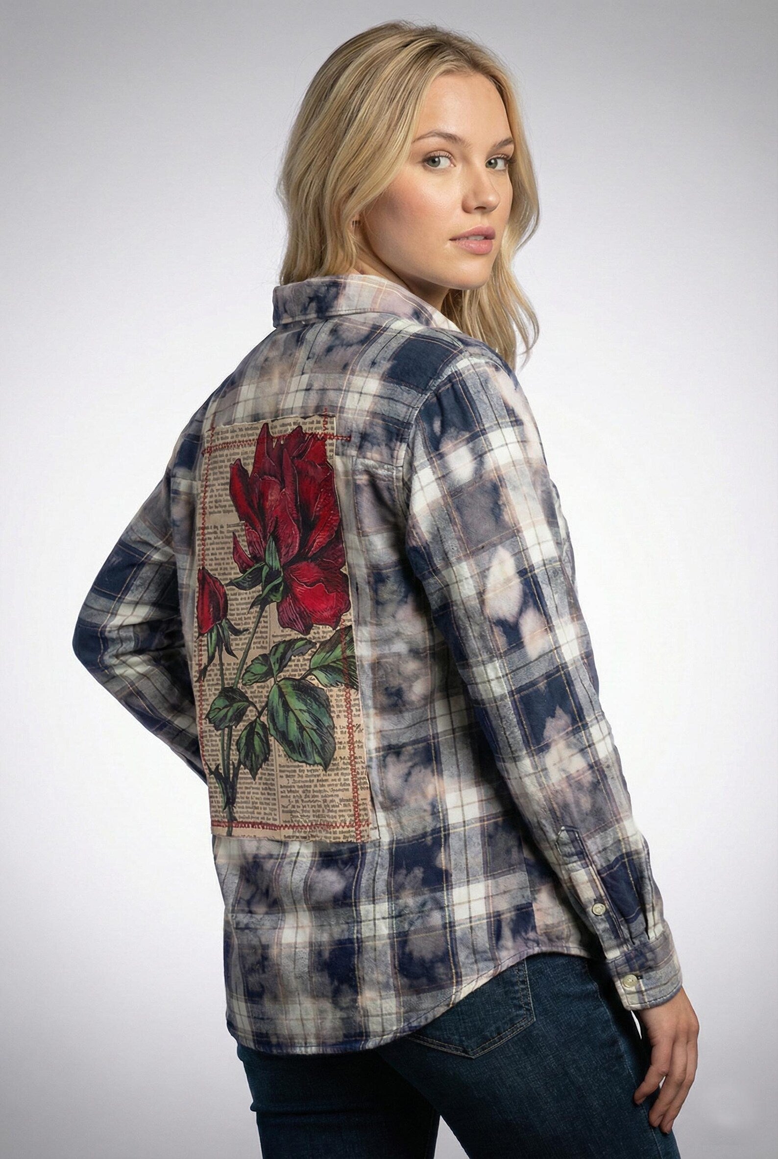 Karierte Bluse im Distressed-Look – Ansicht 5