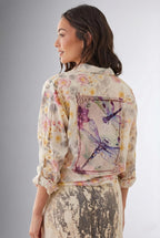 Patchwork-Bluse mit Libellenmotiv