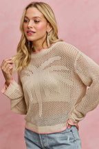 Ajour-Pullover mit Palmenmotiv – Ansicht 5